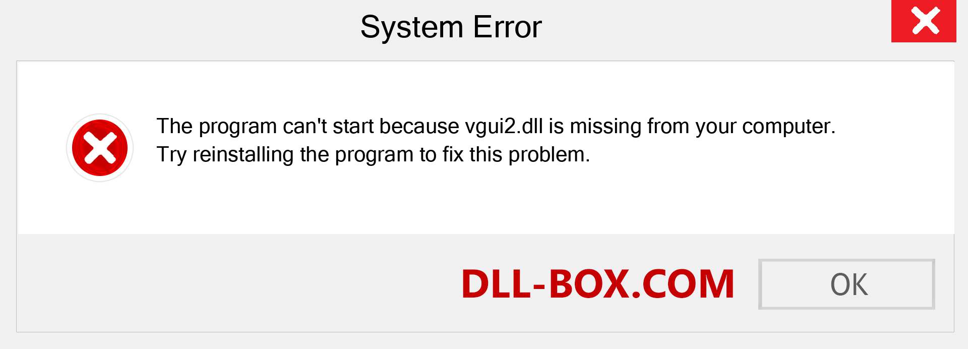 vgui2.dll file is missing?. Download for Windows 7, 8, 10 - Fix  vgui2 dll Missing Error on Windows, photos, images